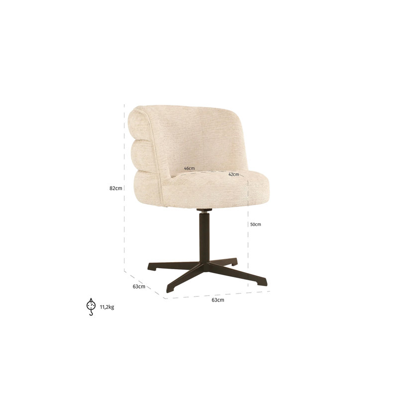 Accent Chair Upholstered Swivel Side Chair, Cream