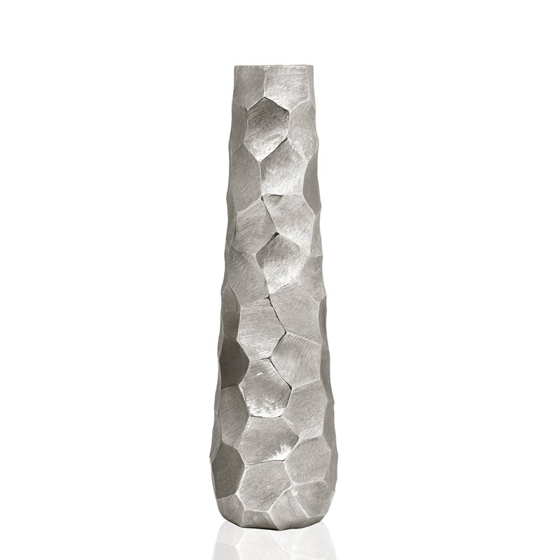 Otho Metal Floor Vase, 24" H x 7" W x 7" D, Silver