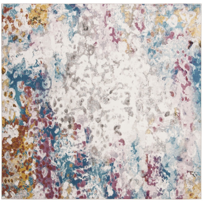 Tapis abstrait Malta Performance, Carré 6 pi 5 po
