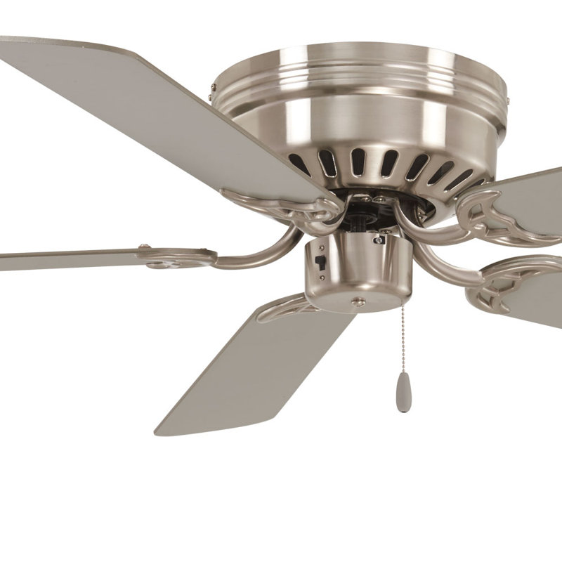 52-Inch Brushed Nickel Low Profile Ceiling Fan with Silver Blades