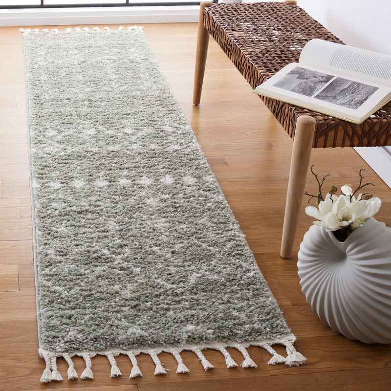 Akiesha Fringe Shag Performance Southwestern Rug, Runner 2'2" x 8'