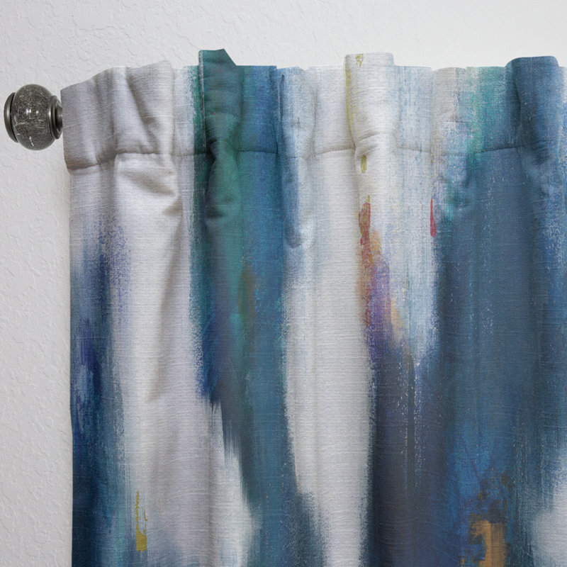 Rideau en polyester Blue Glam Texture I, L 52 po x L 84 po