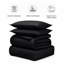 Haffa Microfiber Striped Duvet Cover Set with Pillowcases Included-122105834-122105841