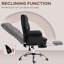 Chaise de bureau en similicuir noir au design ergonomique. Siège réglable de 19,7 po à 22,8 po, dossier inclinable à 155 po, fonction pivotante, repose-pieds, rembourrage épais, facile à nettoyer, capacité de 264 lb et inclinable.