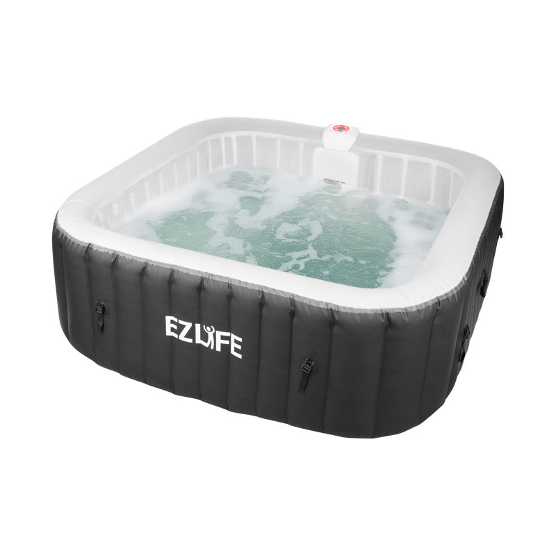 EZLIFE 6 Person Inflatable Hot Tub w/LED LIGHTING