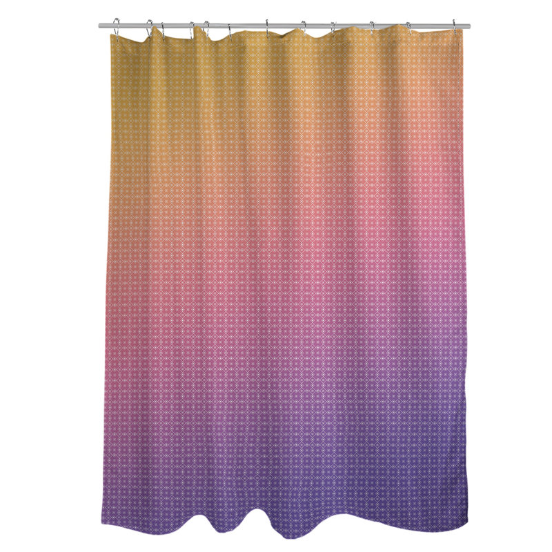 Rideau de douche simple Katelyn Elizabeth, Orange / rose