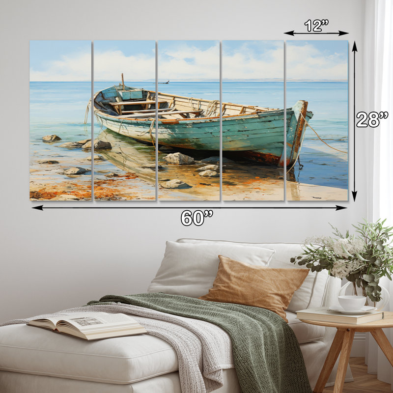 Bateau côtier, mélodie sur toile, 5 pièces