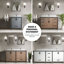 Meuble-lavabo double rustique 84 po L 22 po - comptoir en quartz blanc - structure en bois massif, mécanisme de fermeture en douceur, rayure et teinture, rangement abondant avec plateau en bois de 84 po x 22 po, surface, surface, 2 armoires intérieures 5