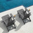 Fauteuil Adirondack pliant inclinable avec foyer et repose-pieds coulissant en PEHD (lot de 2)