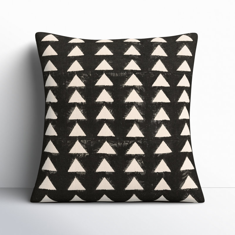 Housse de coussin en polyester Ljuban, Noir/crème, 18 po x 18 po
