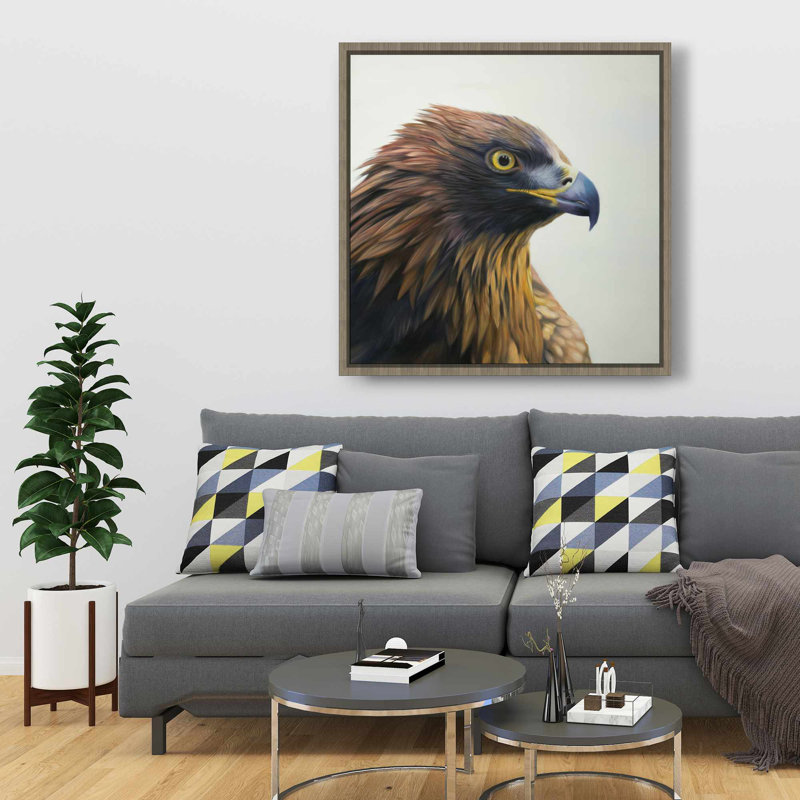 Brown-headed eagle Office Brown framed canvas | Home decor