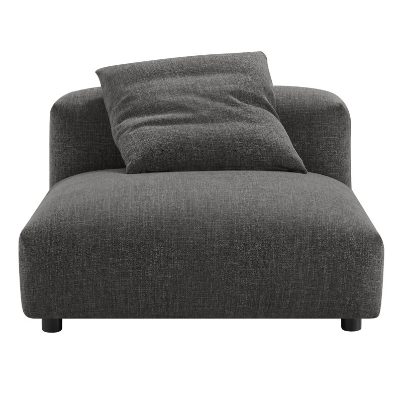 Solace 4-Piece Modular Upholstered Sectional Sofa, Charcoal Fabric