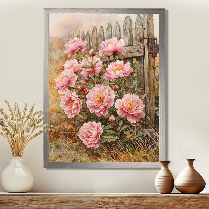 Gahagan - impressions sur toile florales, H 20 po x l 12 po, Picture Framed, Argent argent