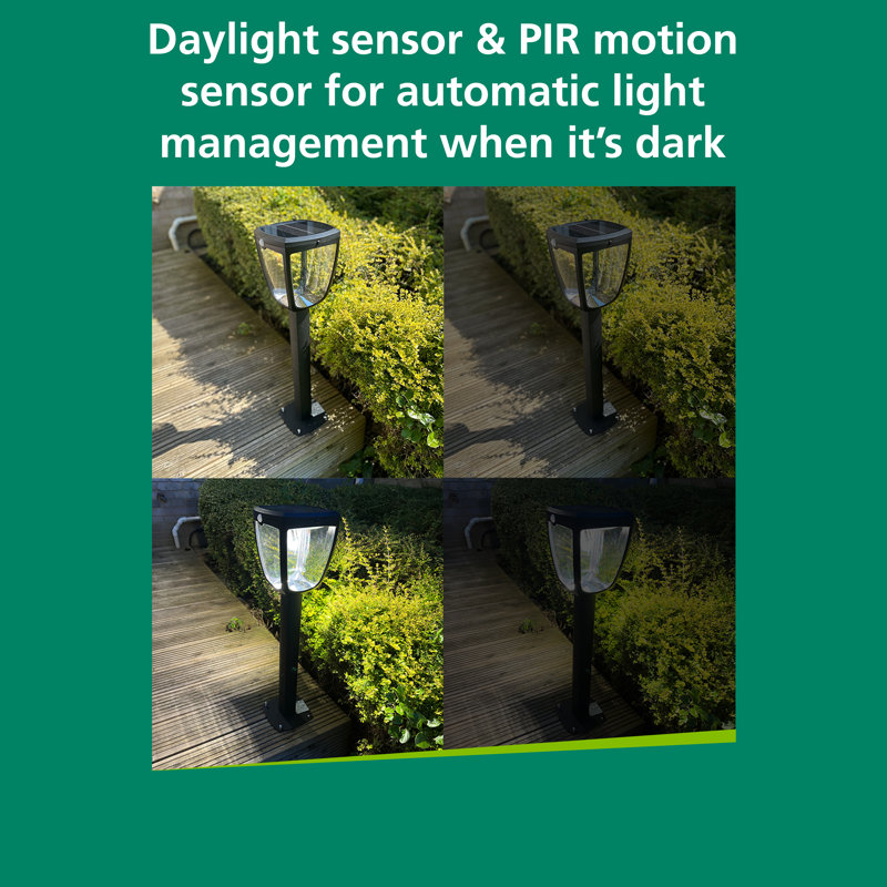 YourHome Solar Matte Black Low Voltage Integrated LED Bollard Light