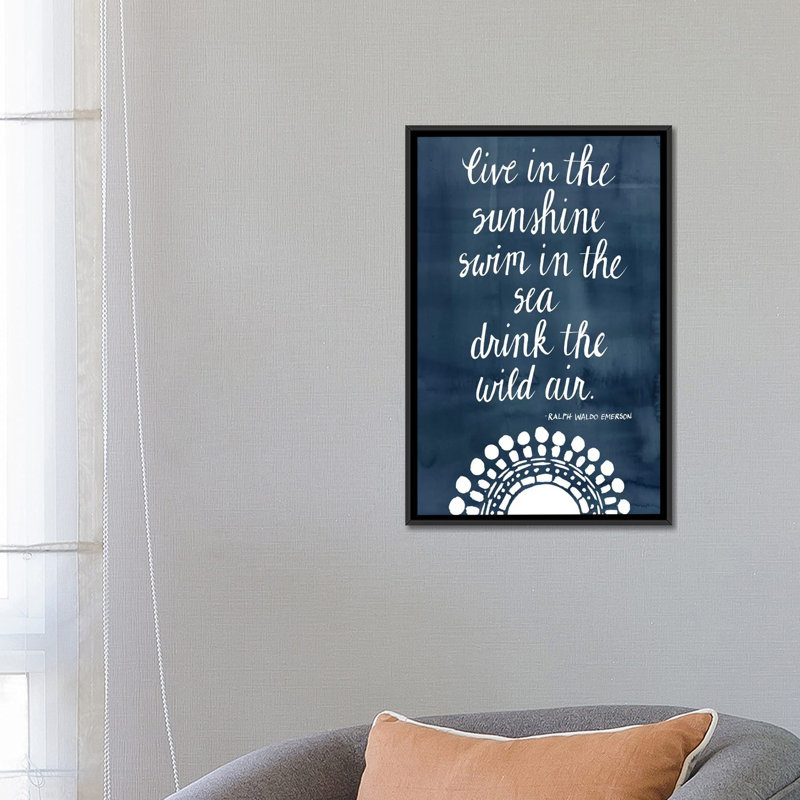 « sun quote i », art textuel sur toile, H 26 po x l 18 po x P 1,5 po, Toile avec cadre noir, Pas de tapis