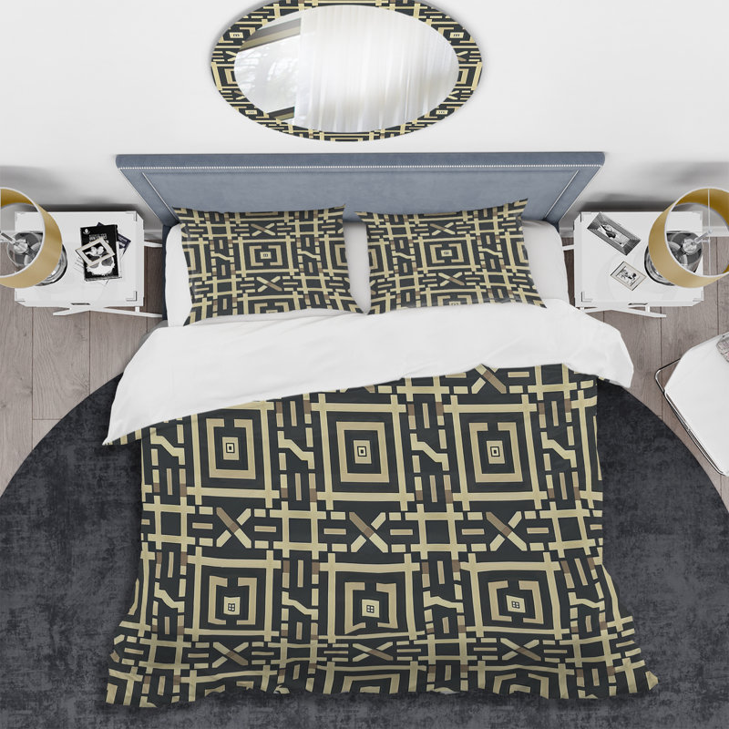 Ensemble de housse de couette Beige Modern Maze I - Modern, Housse de couette très grand et 2 très grandes t