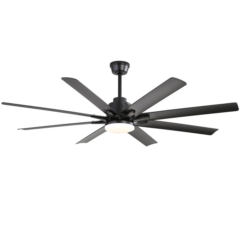 Brixham 52 Inch Large Ceiling Fan With Dimmable Led Light 8 Abs Blades Smart Remote Control Reversible Dc Motor For Living Room