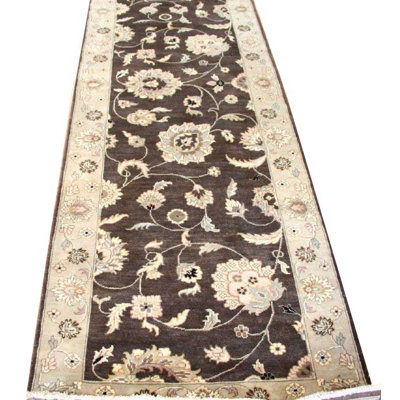 Agra Wool Oriental Area Rug in Brown