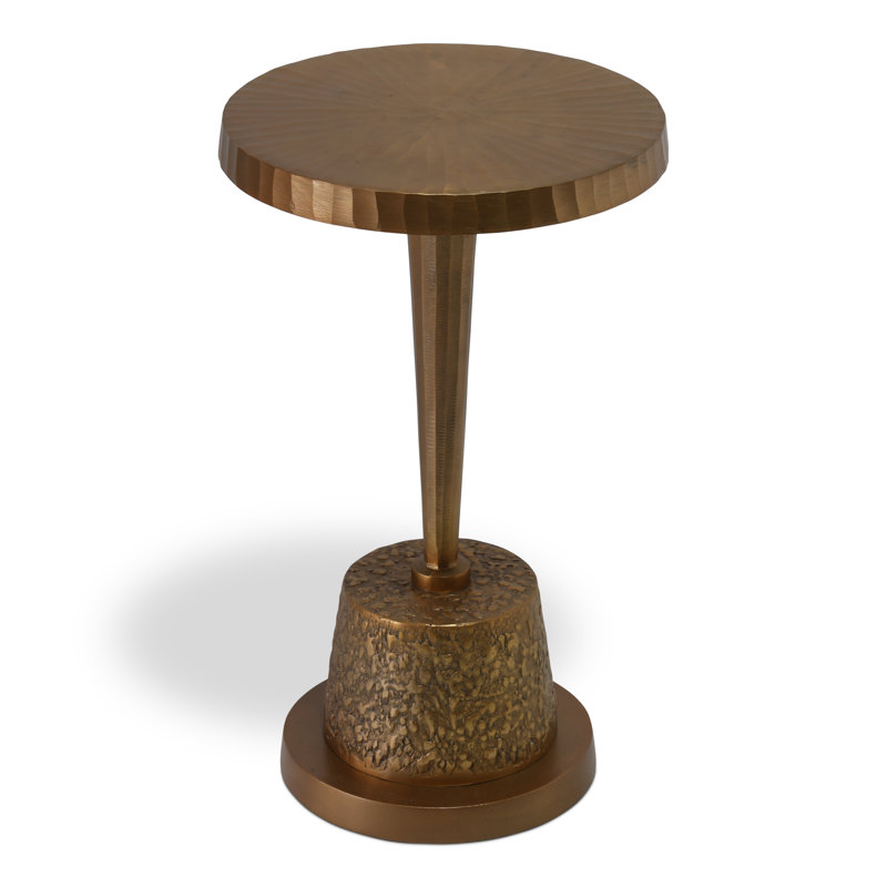 Ines End Table, Antique Brass