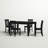 5 Piece Kitchen Table Set for 4 Includes a Rectangle Dining Room Table with Butterfly Leaf and 4 Solid Wood Seat Chairs, Black-228718718