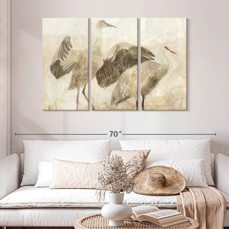 Two Sandhill Cranes, 32" H x 50" W
