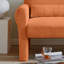 Canapé orange moderne pour la maison - 2 sièges avec fine laine d'agneau, coussin lombaire, cadre contemporain, orange, 2 pièces, mousse, aggloméré-627790514