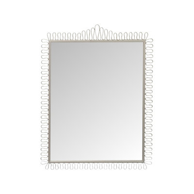 Squiggle Rectangle Champagne Silver Mirror