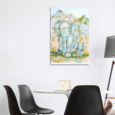 Elephant Summer 1 Piece Wrapped Canvas Painting