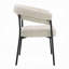 Ensemble de 2 chaises de salle à manger Jexy, dossier noir, métal noir, siège beige