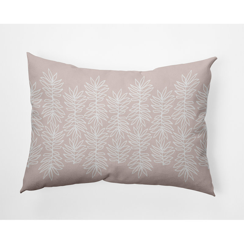 Outdoor Reversible Throw Pillow, Light Pink/White Floral
