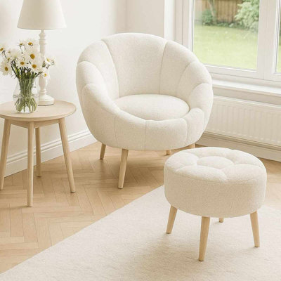 Wing Chair & Pouffe Set (2 Pieces)