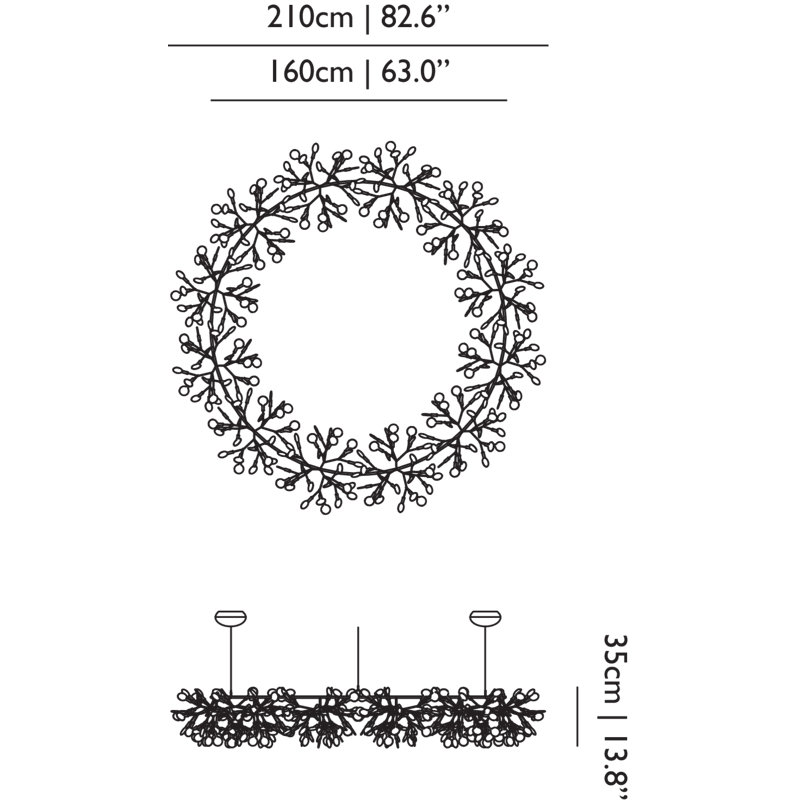 Heracleum III The Big O LED Chandelier, Copper, 82.6 inches, 10 meters
