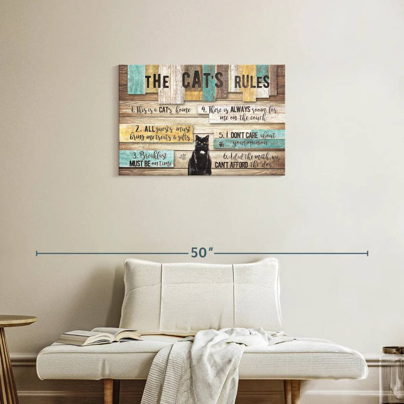 The Cat's Rules, 20" H x 30" W