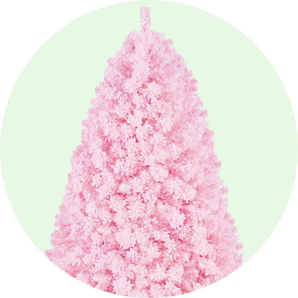 A purple Christmas tree.