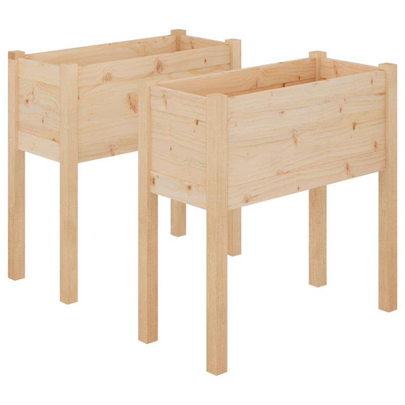 Wood Pot Planter, 27.6" H x 27.6" W x 12.2" D, Brown