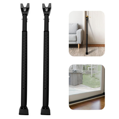 Sliding Door Security Bar, Door Jammer 2-in-1 Adjustable, Door Stoppers Security, 40 Different Adjustments