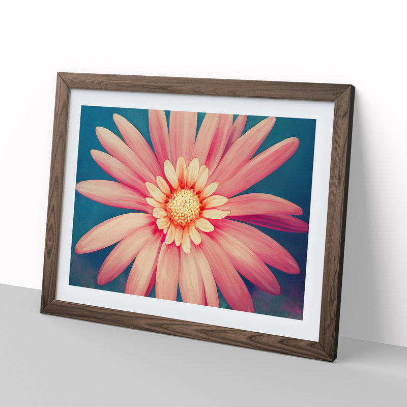 Ingenious Daisy Flower 1 Piece Single Picture Frame Wall Art, 25cm H x 34cm W x 2cm D, Walnut
