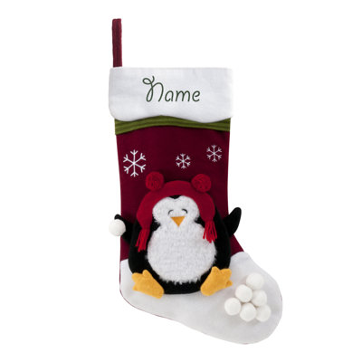 Penguin Snowcap with Custom Name Stocking
