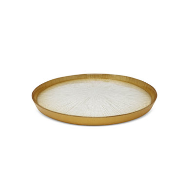 Crystal Glass Plates with Gold Border - 6.25"D