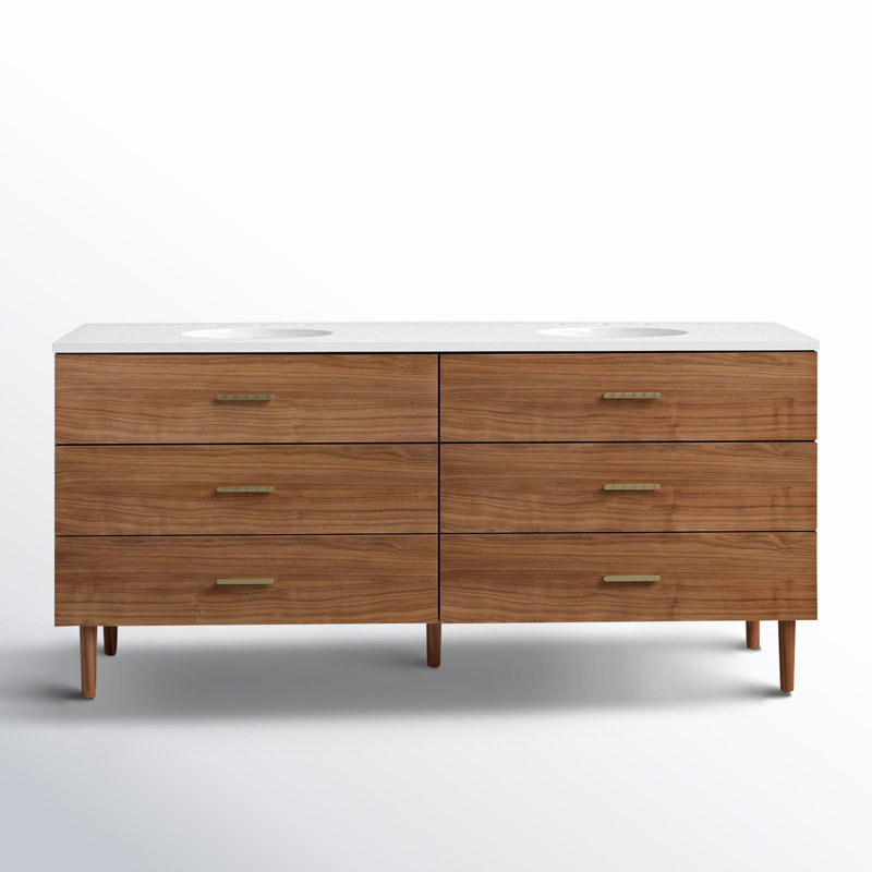 Dondi 72'' Double Bathroom Vanity with Quartz Top
