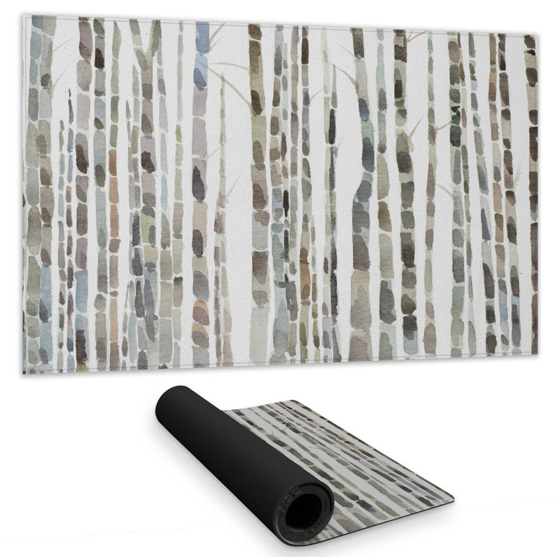 Tapis de bureau 14,00 po x 24,25 po Birch Tree Forest