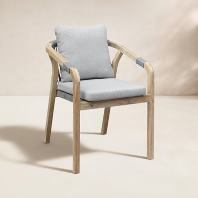 Joly Stackable Acacia Patio Armchair