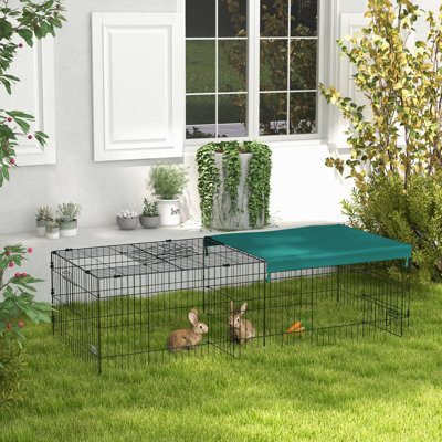 73" Small Animal Playpen, - Stable Pet Cage For Rabbits, Chickens, Chinchillas. Indoor & Outdoor. Steel Frame, Easy Assembly, Ground Stakes Playpen Serene Area And Made,