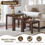 Ensemble de 3 tables gigognes Farmhouse, ensemble de table de salon avec coins arrondis et 4 pieds de table épaissis-129197514