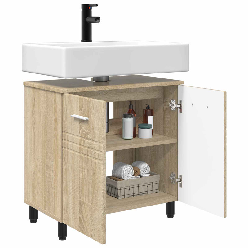 60cm Bathroom Vanity Base Only, Sonoma Oak