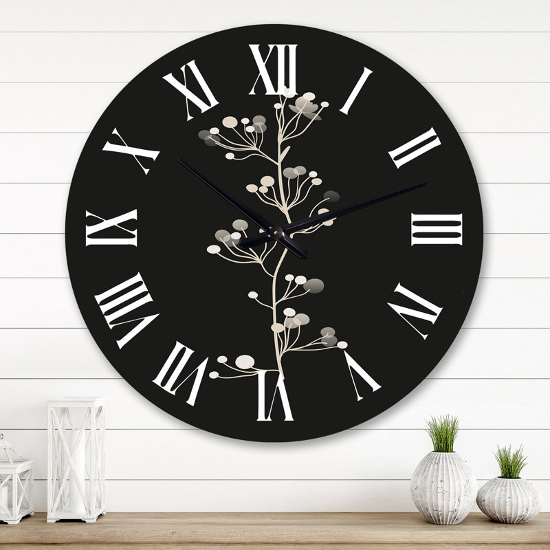 Horloge murale abstraite monochrome rétro, Grand