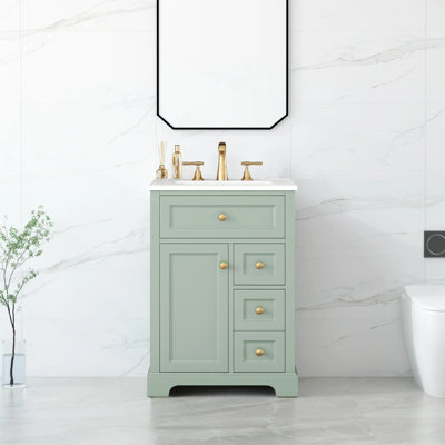 Modern 24" Single-Sink Freestanding Bathroom Vanity Medieval Floor-Standing Bathroom Vanity