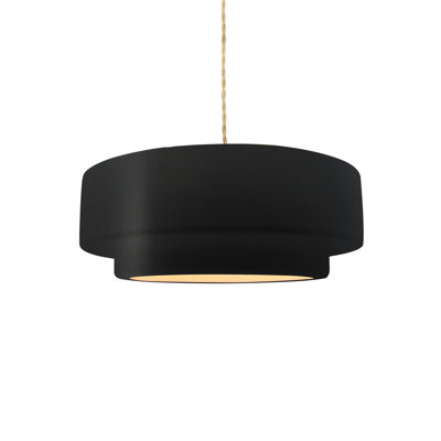Luminaire suspendu tambour 1 lumière Gela