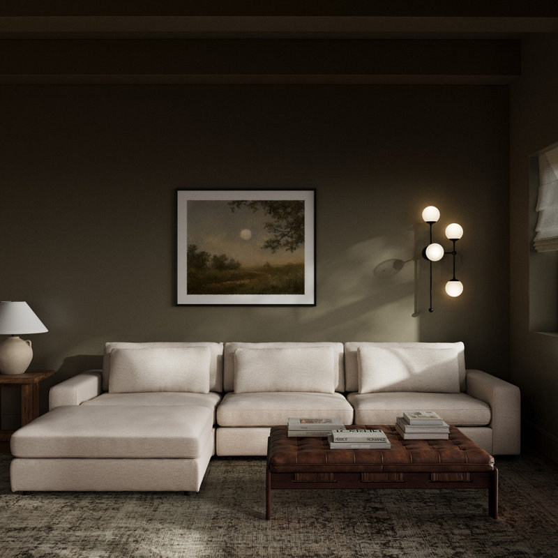 Bloor Sectional, Crypton Nomad Snow Polyester Blend