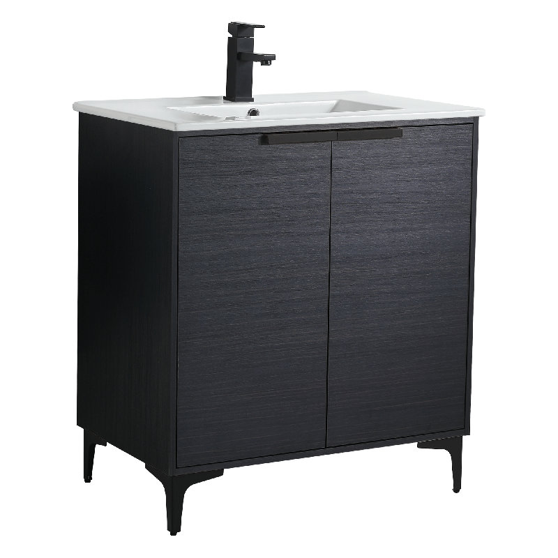 Ensemble de meuble-lavabo simple 30 po Damontrae, Noir mat